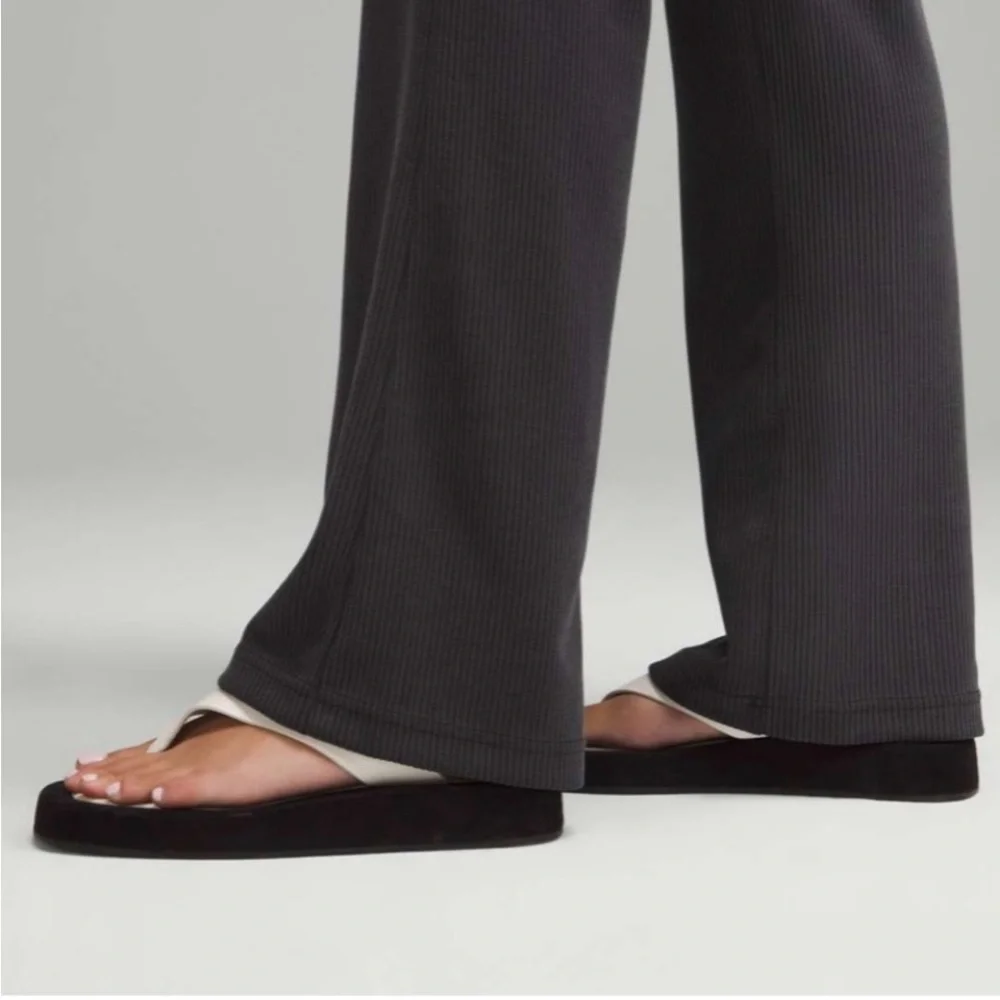 LULULEMON Black Ribbed Softstreme Flare Pant - Picture 5 of 9